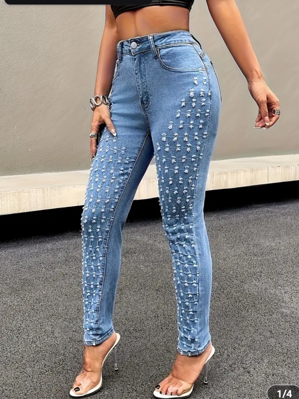 New Blue Patterned Jeans